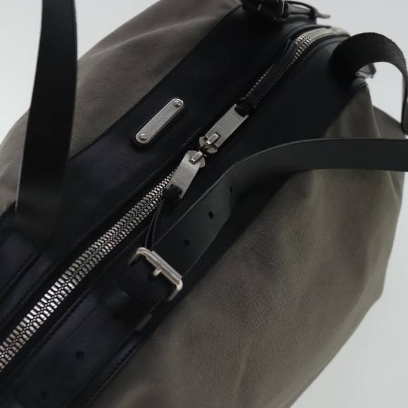 SAINT LAURENT Shoulder Bag Canvas Leather Gray Black Silver Auth bs19151 - Picture 6 of 16